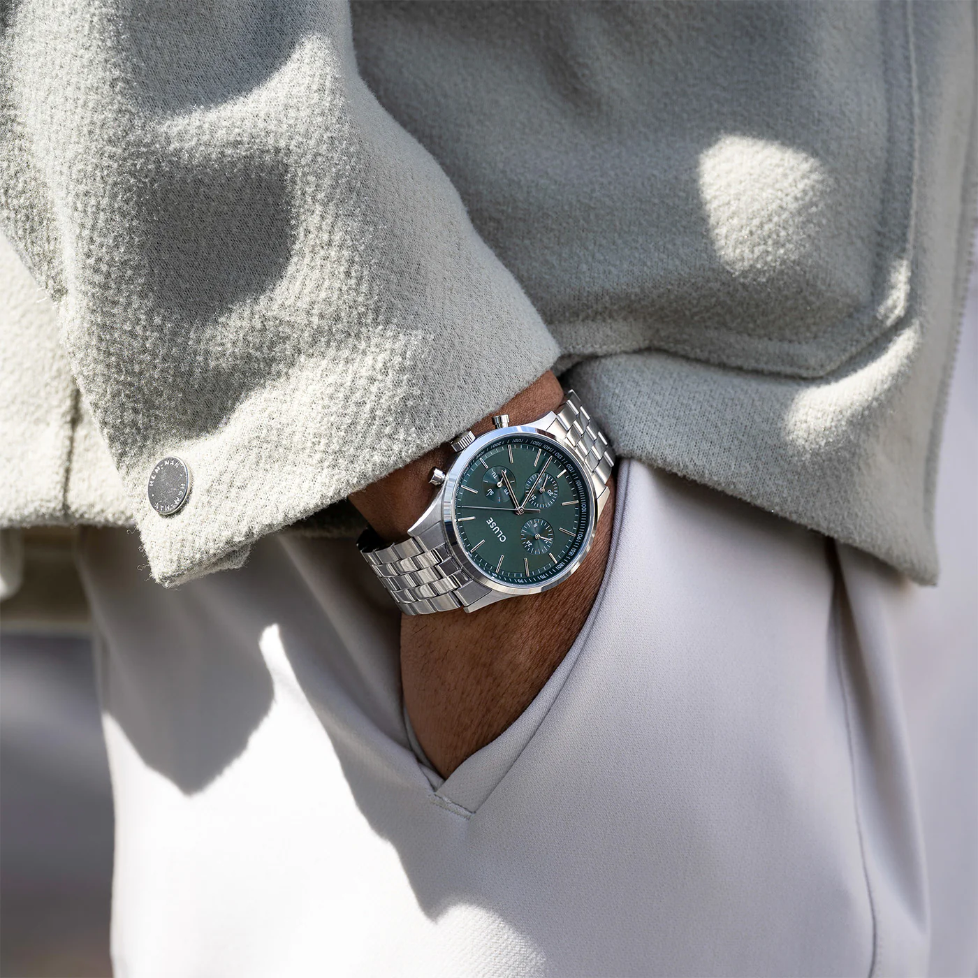 Anthéor Multifunction Watch Steel Green, Silver Colour - Image 7