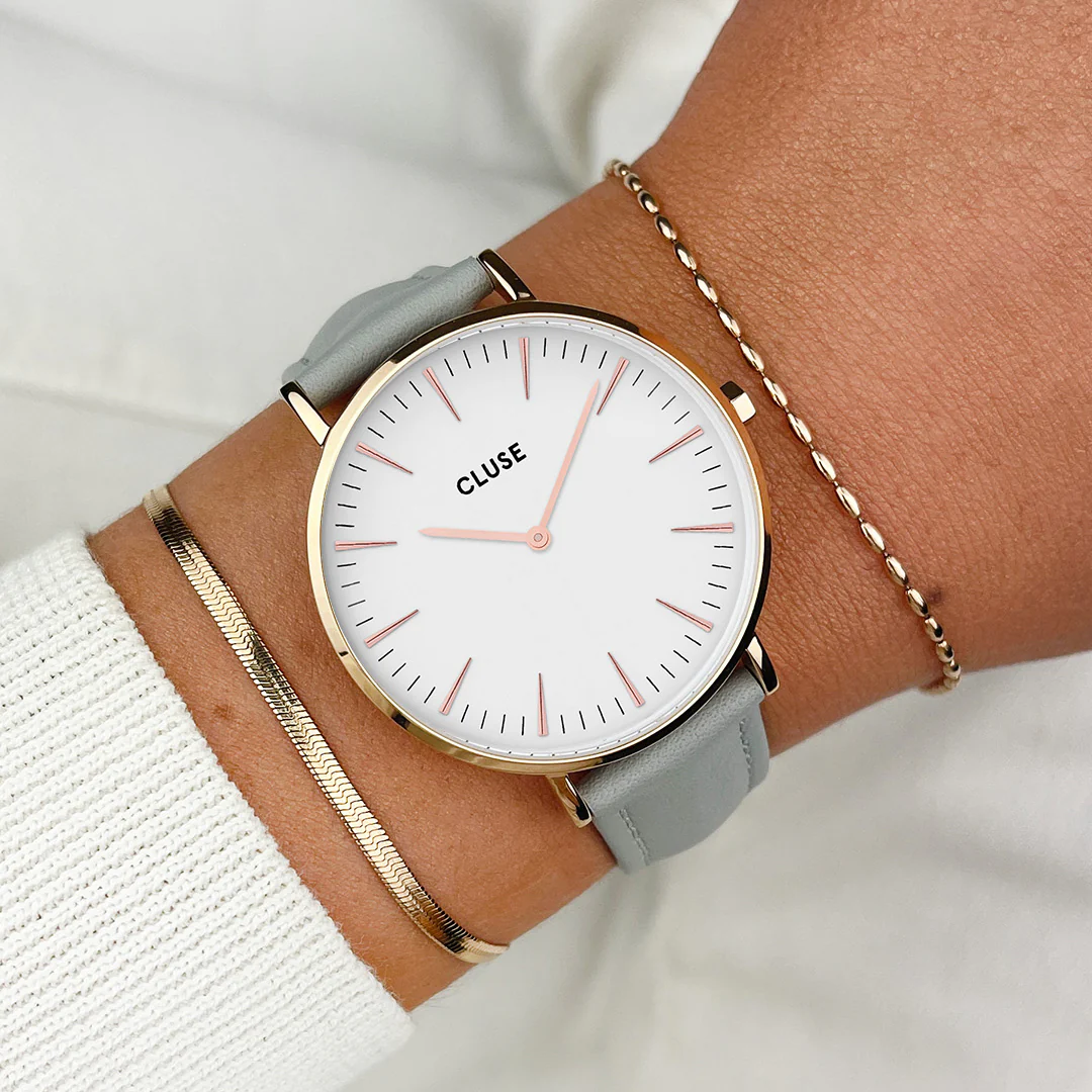 Strap 18 mm Leather Grey, Rose Gold Colour - Image 2