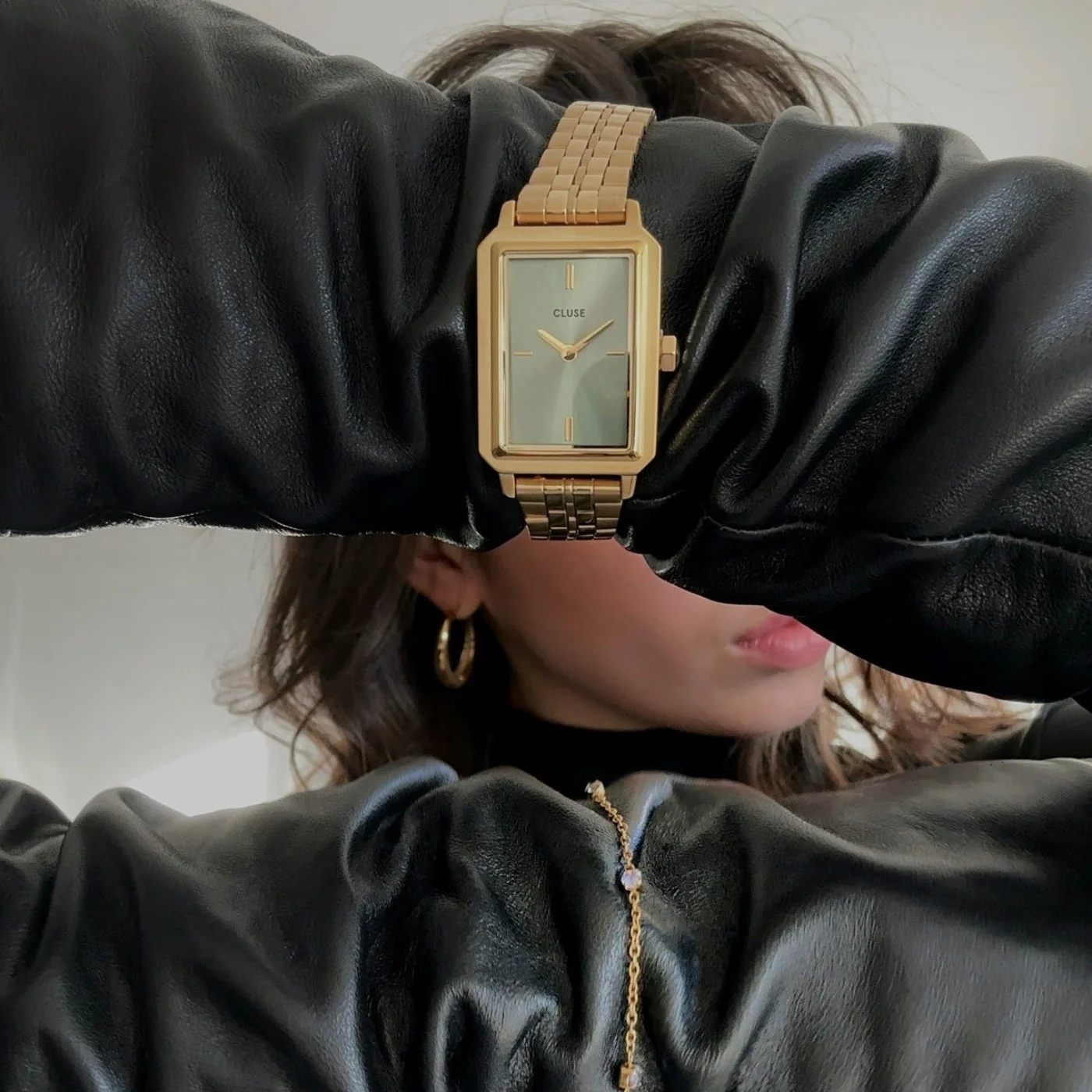 Fluette Watch Steel, Sage Green, Gold Colour - Image 7
