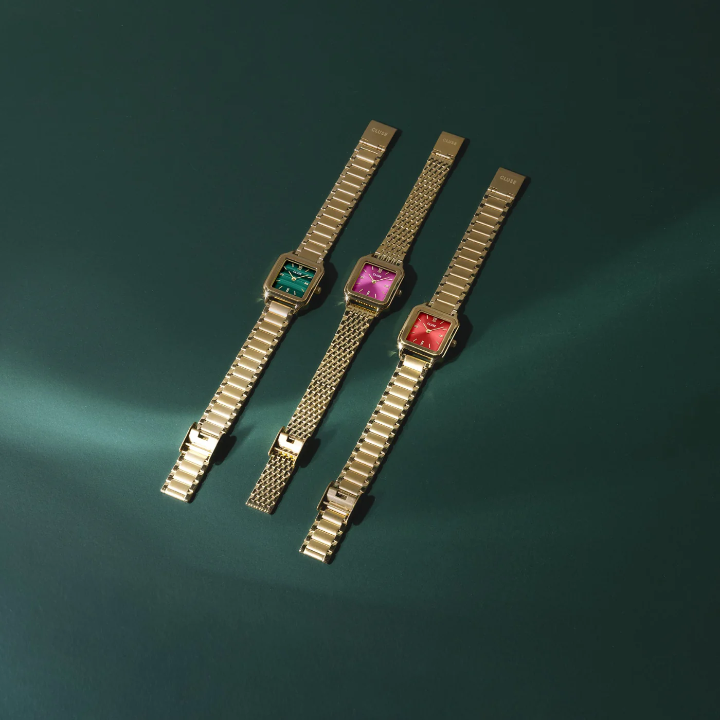 Gracieuse Petite Watch Steel, Watermelon Red, Gold Colour - Image 8