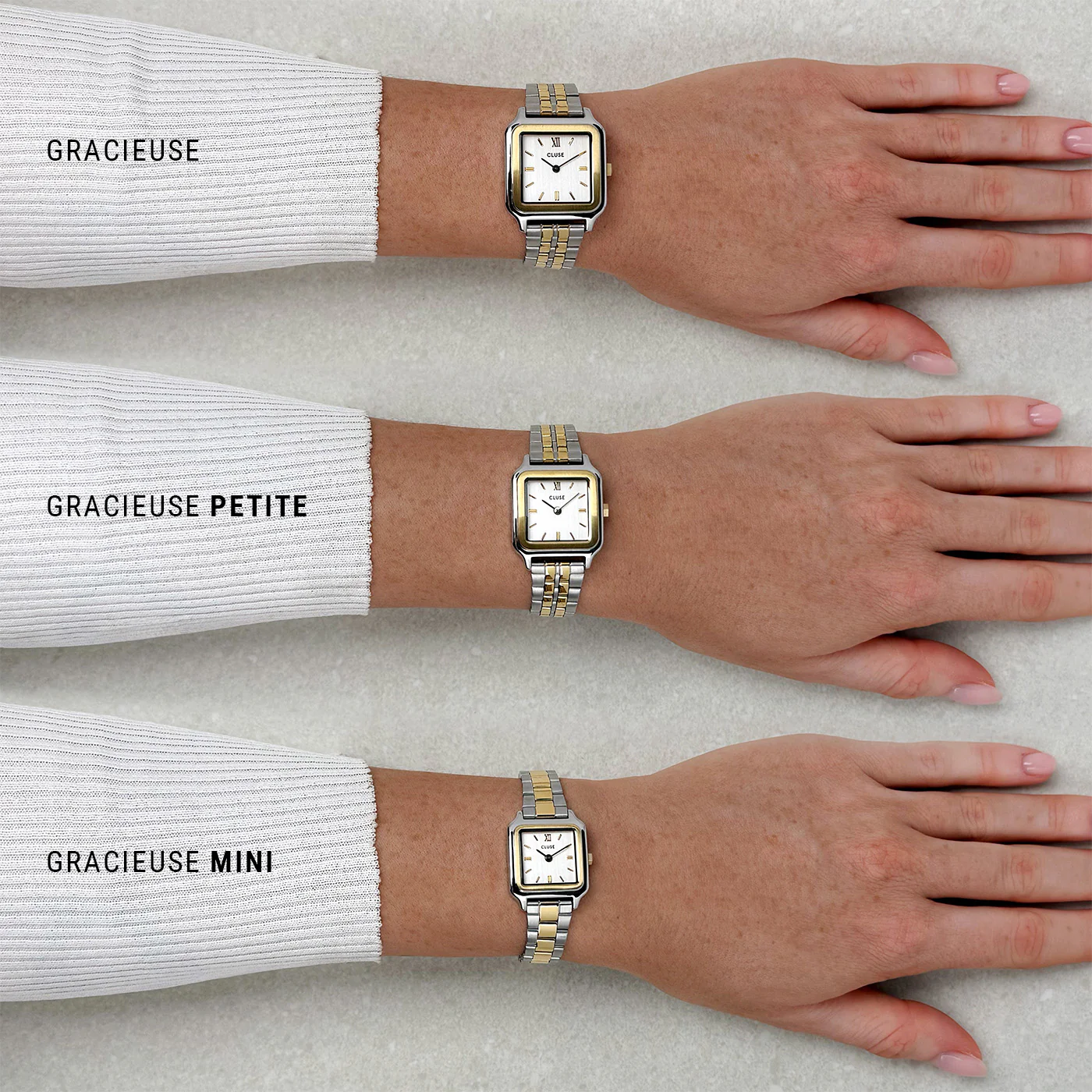 Gracieuse Petite Watch Steel, White, Gold Colour - Image 6