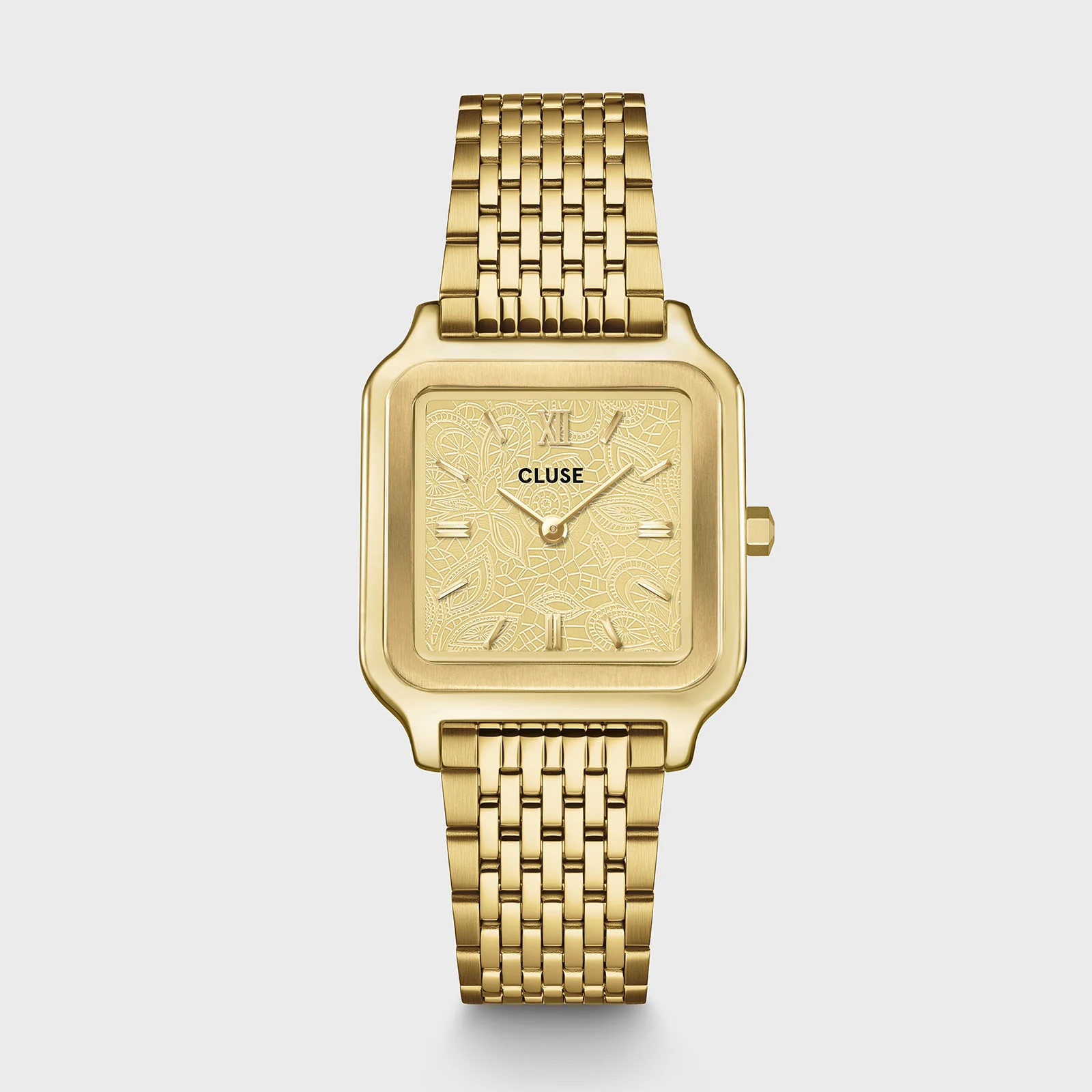 Gracieuse Watch Steel, Lace Textured, Gold Colour