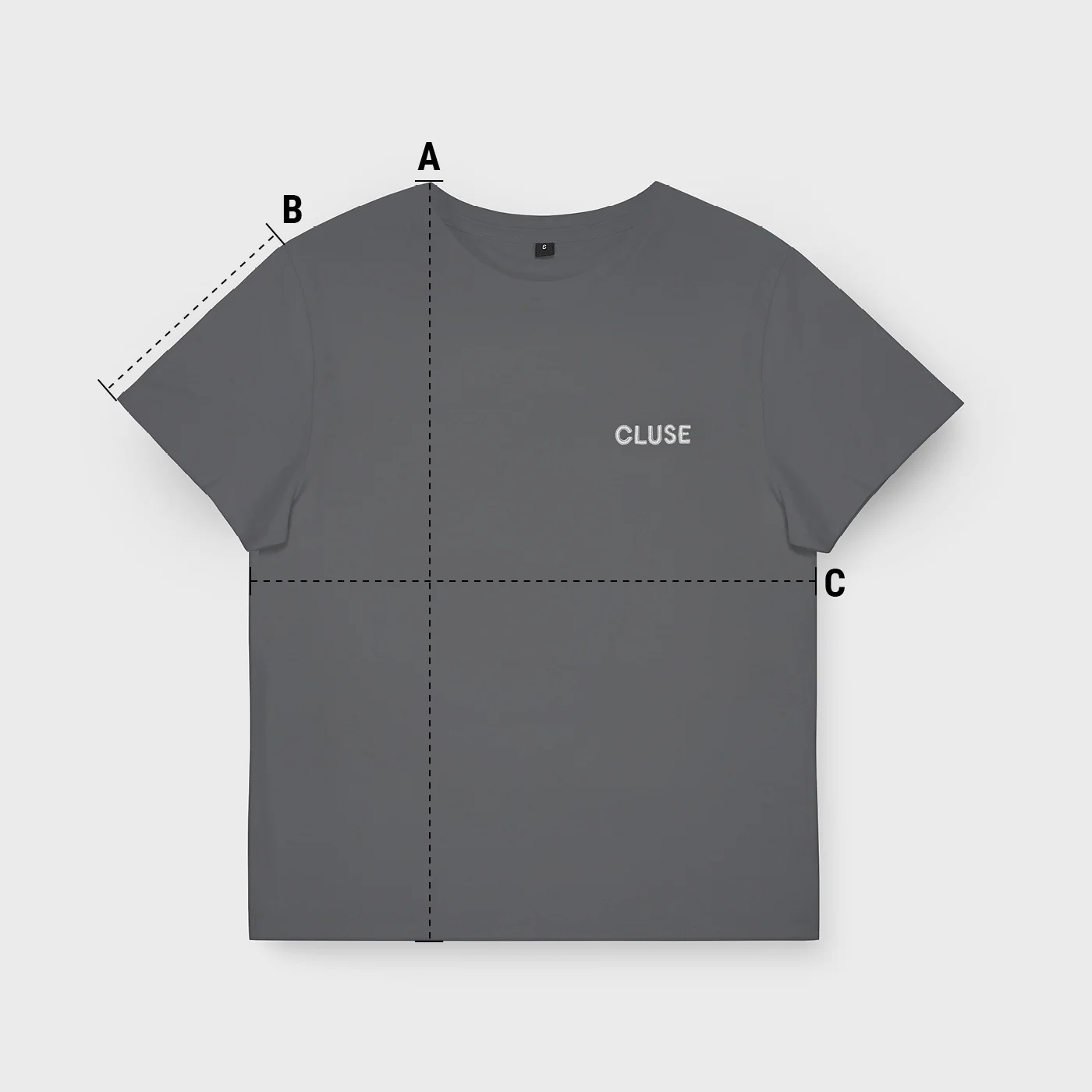 T-Shirt Dark Grey, White Logo, Small - Image 3