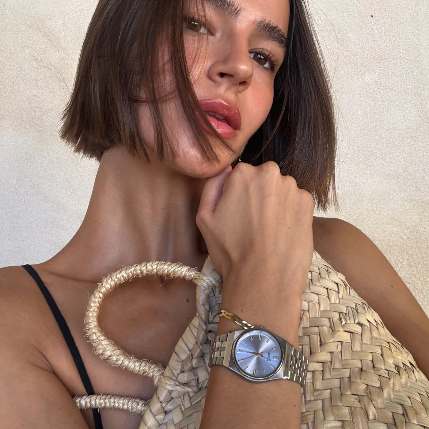 Retro 70s Watch Steel, Light Blue, Silver Colour - Image 7