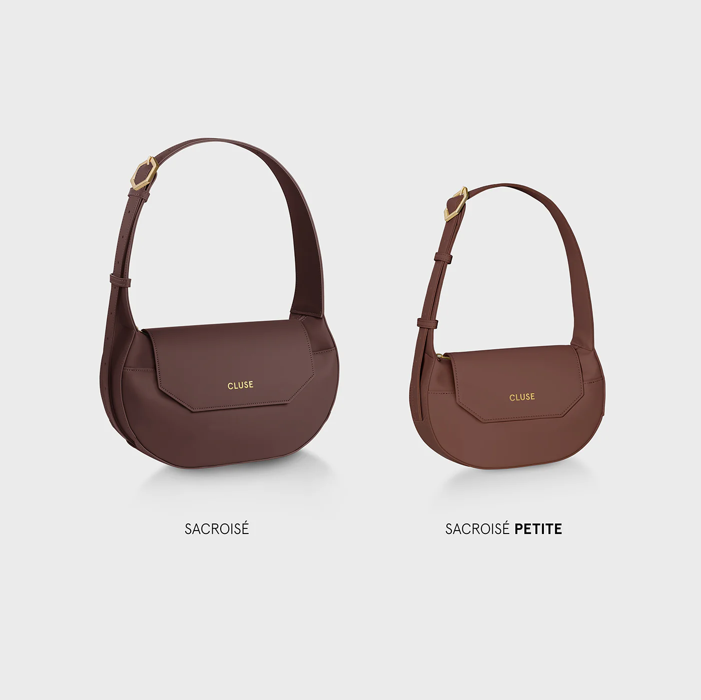 Sacroisé Crossbody Bag, Dark Brown, Gold Colour - Image 7