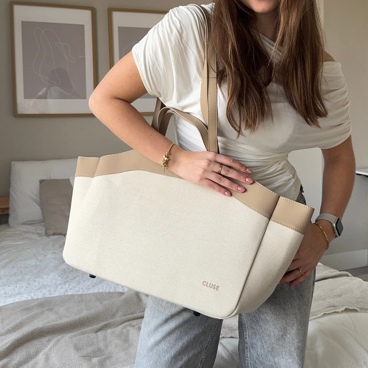 Tote Bag, Beige, Sand Colour - Image 10