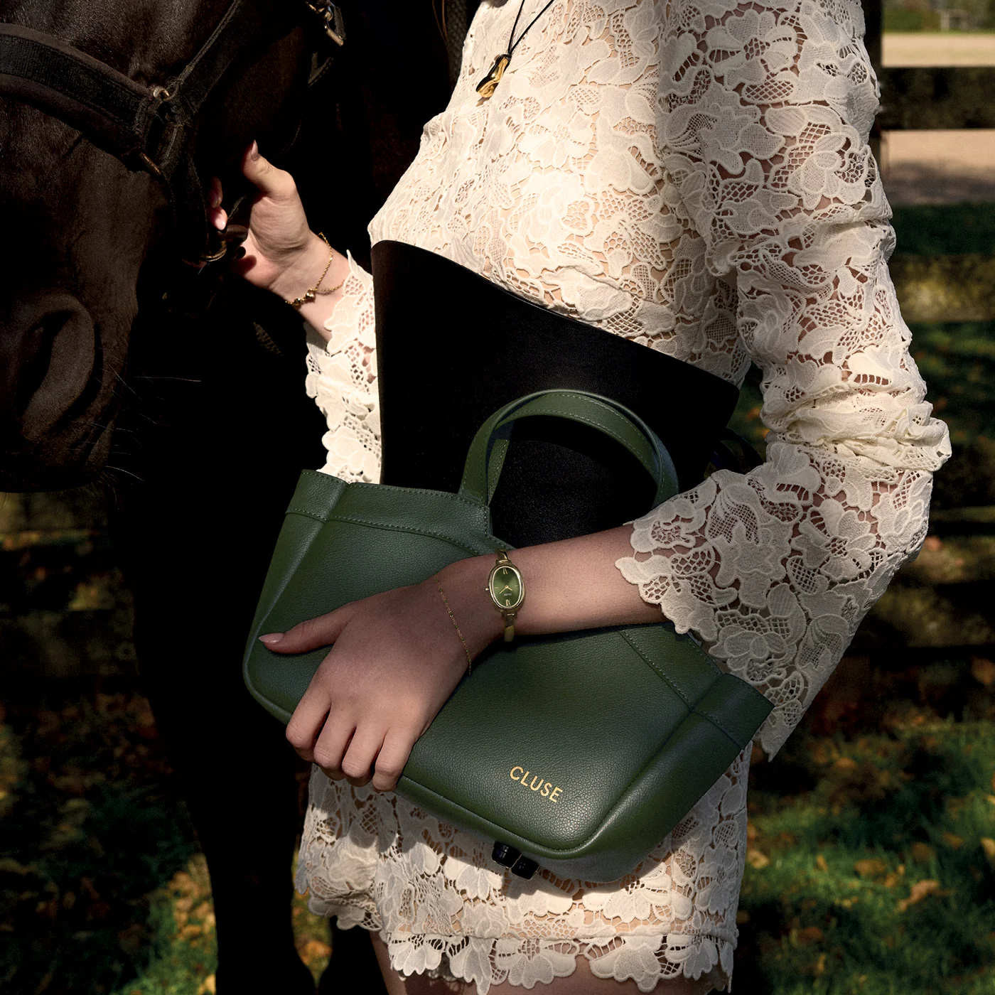 Tote Bag Mini, Dark Olive Colour - Image 10