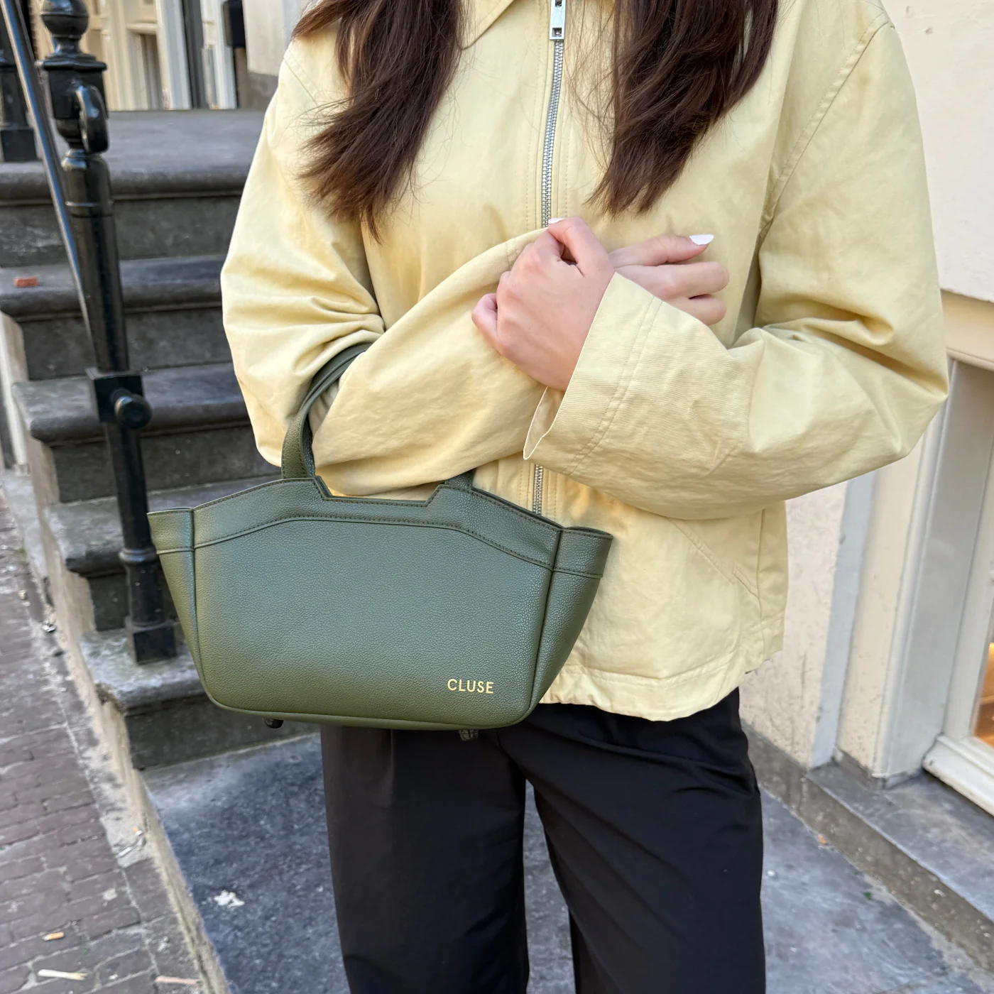 Tote Bag Mini, Dark Olive Colour - Image 6