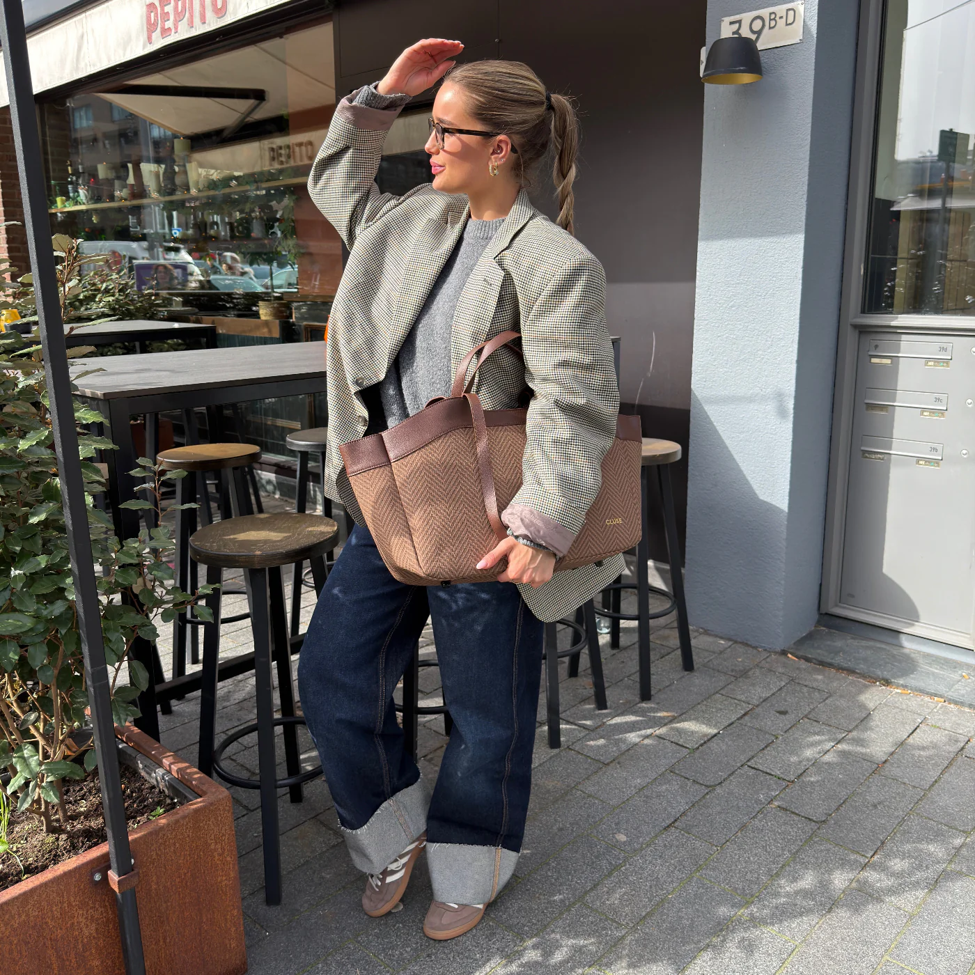 Tote Bag, Textured Tan Colour - Image 11