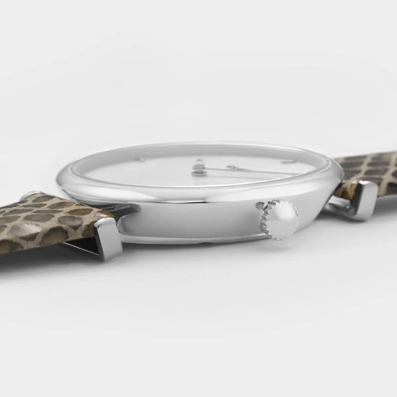 Triomphe Watch Leather, Grey Python, Silver Colour - Image 3